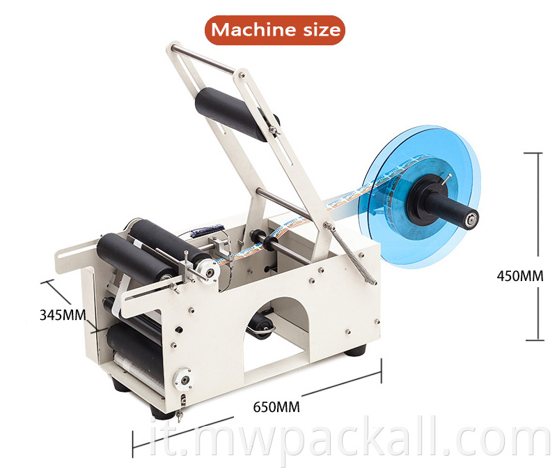 Bottiglia rotonda manuale di piccola capacità per bottiglia di vino/acqua MT-50 Etichettatrice/etichettatrice